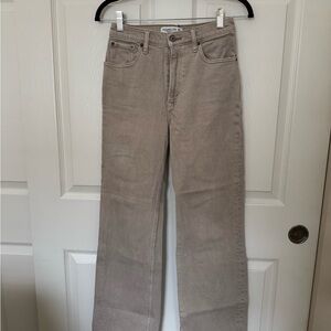 Abercrombie & Fitch Women's Straight Leg Jeans in Tan